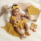 Newborn Baby Gift Set - 6-Piece with Animal Appliqué