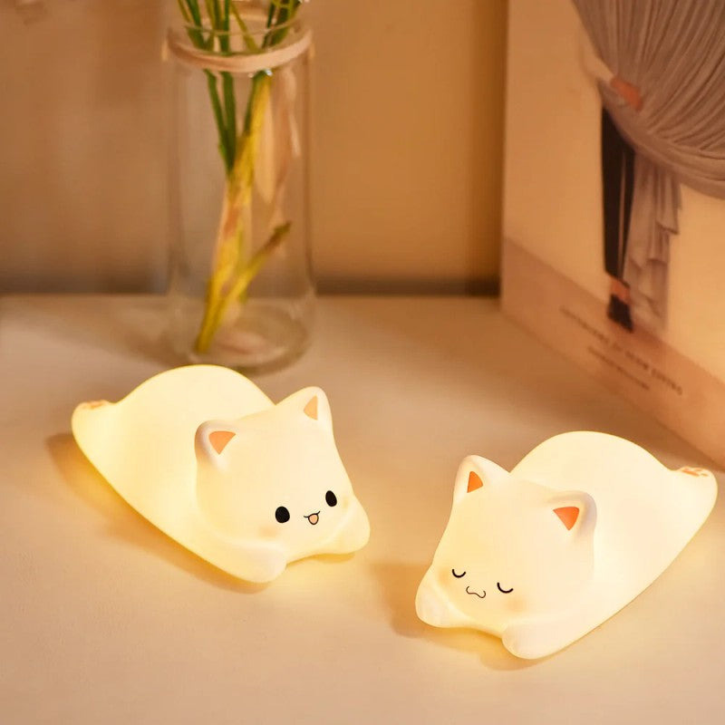 Night Light - LED Cat Shape with USB Rechargeable Battery