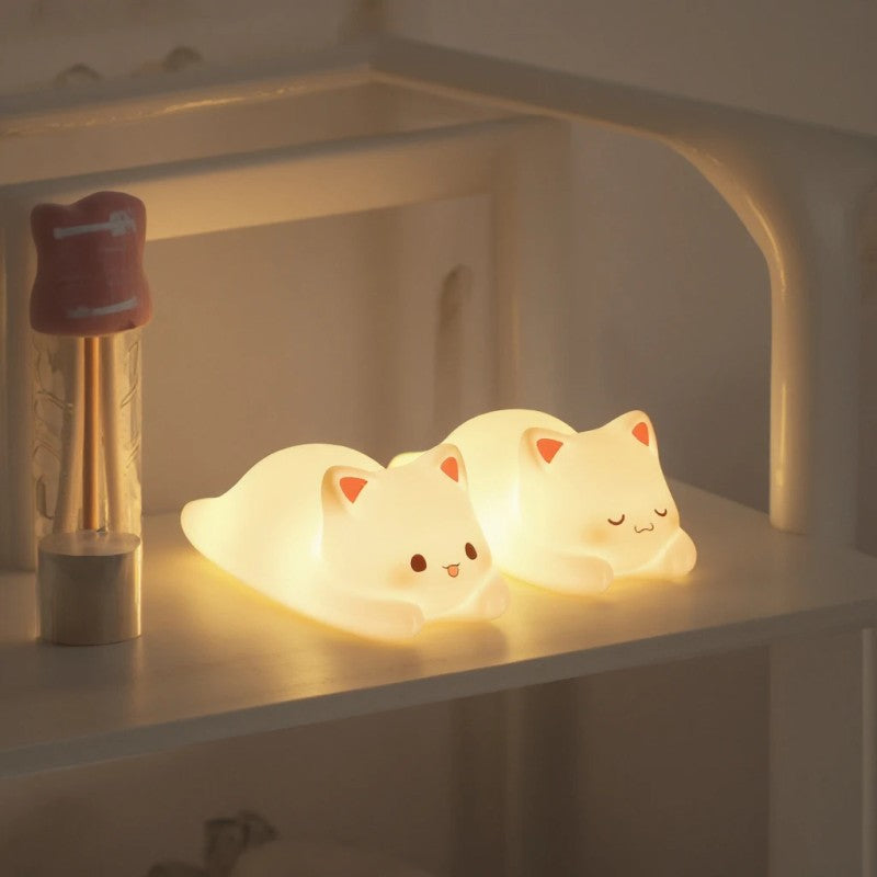 Night Light - LED Cat Shape with USB Rechargeable Battery