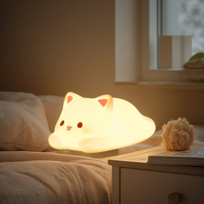 Night Light - LED Cat Shape with USB Rechargeable Battery