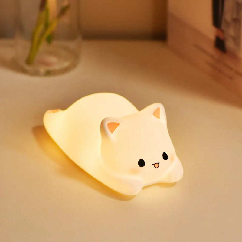 Night Light - LED Cat Shape with USB Rechargeable Battery