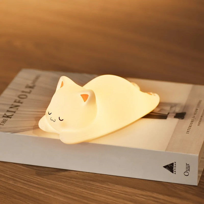 Night Light - LED Cat Shape with USB Rechargeable Battery