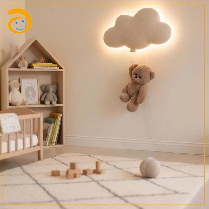 Night Light - Plush Wall Decoration with Hanging Animal Figure