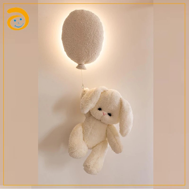 Night Light - Plush Wall Decoration with Hanging Animal Figure