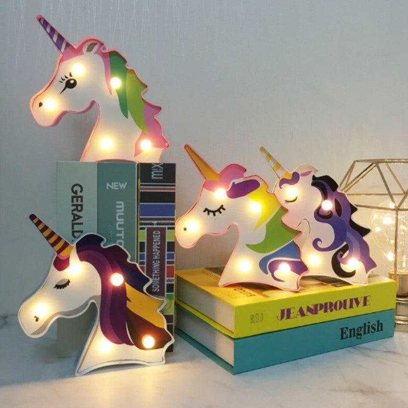 Night Light - Unicorn Head Shape with LED Bulbs