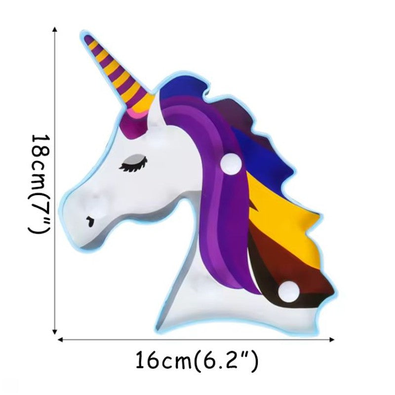 Night Light - Unicorn Head Shape with LED Bulbs