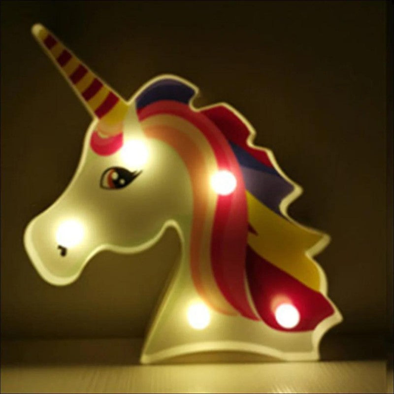 Night Light - Unicorn Head Shape with LED Bulbs