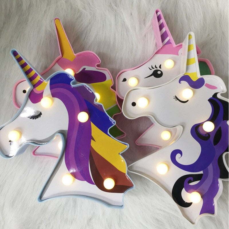 Night Light - Unicorn Head Shape with LED Bulbs