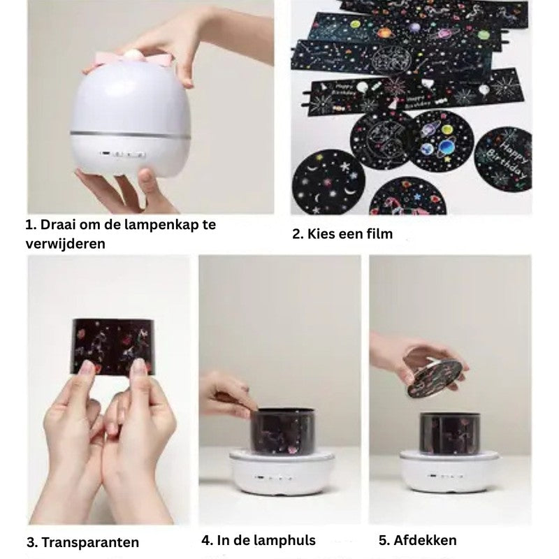 Night Light with Projection Function - Animal Ear