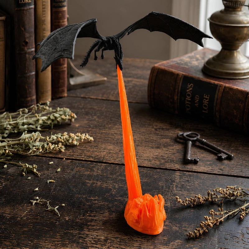 Night Light with Sculpted Dragon Figure - Dynamic Flying Pose