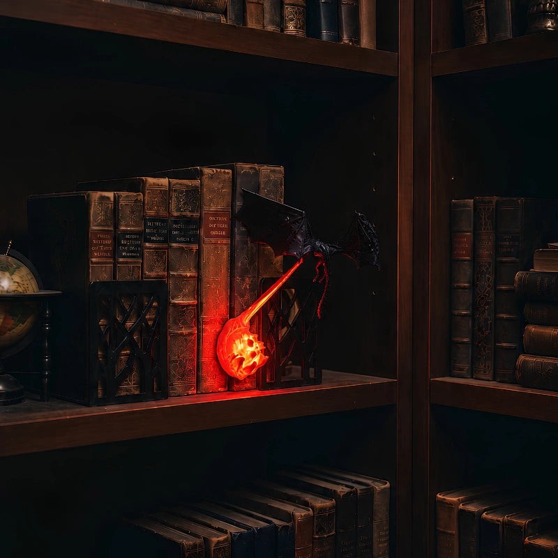 Night Light with Sculpted Dragon Figure - Dynamic Flying Pose