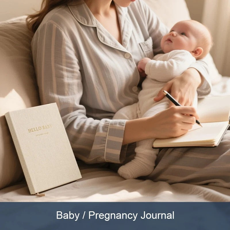 Notebook - Baby First-Year Memory Journal with Gold Foil Details