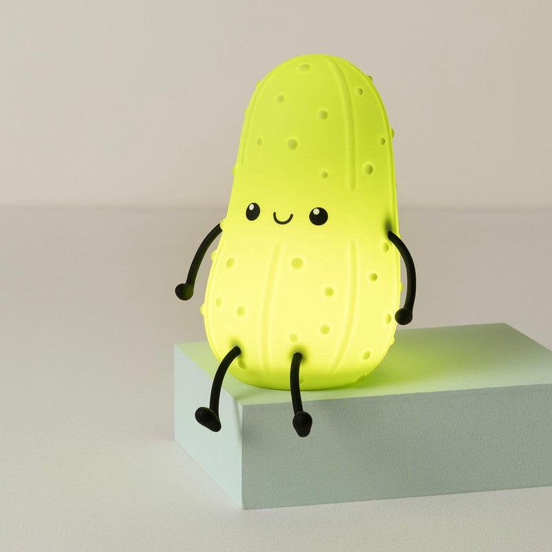 Novelty Night Light - Pickle-Shaped LED Lamp with Cartoon Face