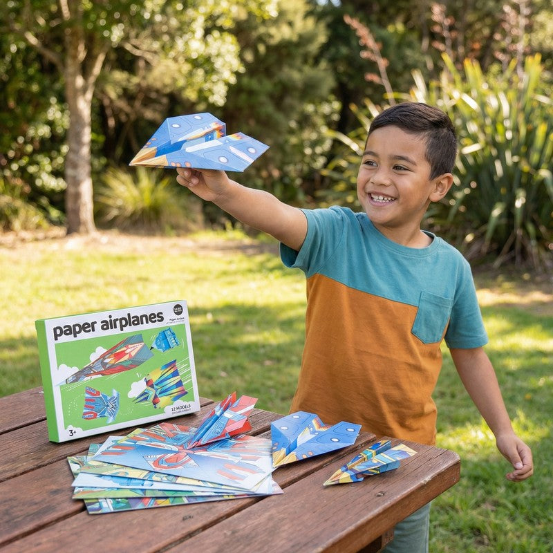 Paper Airplane Building Set - Folding Set with Instruction Booklet