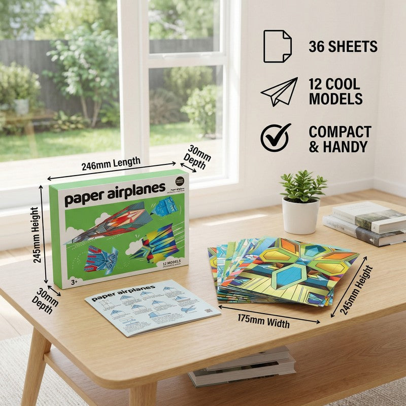 Paper Airplane Building Set - Folding Set with Instruction Booklet