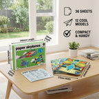 Paper Airplane Building Set - Folding Set with Instruction Booklet