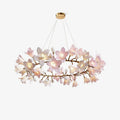 Pendant Lamp - Ring-shaped Chandelier with Blossom Detailing