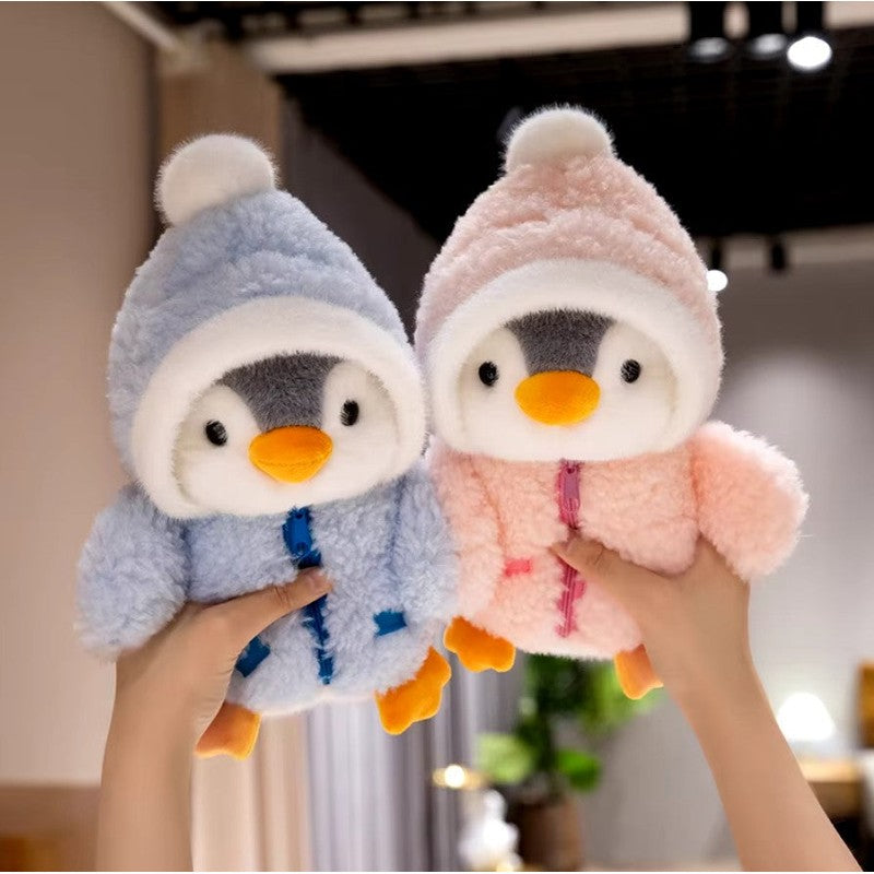 Penguin Plush Toy Gift Set - Hooded Jacket with Zipper