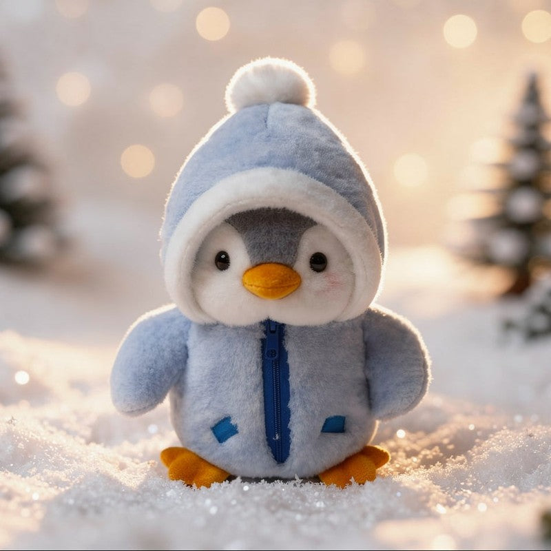 Penguin Plush Toy Gift Set - Hooded Jacket with Zipper