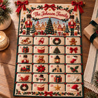 Personalized Advent Calendar Wall Hanging - Nutcracker Christmas Village Scene