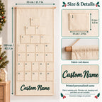 Personalized Advent Calendar Wall Hanging - Nutcracker Christmas Village Scene