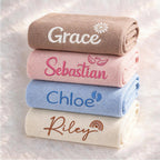 Personalized Baby Blanket - Knitted with Embroidered Name