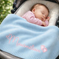 Personalized Baby Blanket - Knitted with Embroidered Name