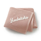Personalized Baby Blanket with Name Embroidery - Square Knit