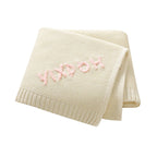 Personalized Baby Blanket with Name Embroidery - Square Knit