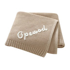 Personalized Baby Blanket with Name Embroidery - Square Knit