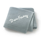 Personalized Baby Blanket with Name Embroidery - Square Knit