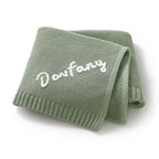 Personalized Baby Blanket with Name Embroidery - Square Knit