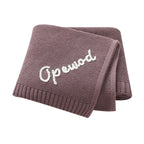 Personalized Baby Blanket with Name Embroidery - Square Knit