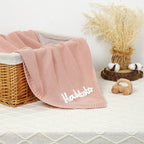 Personalized Baby Blanket with Name Embroidery - Square Knit