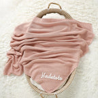 Personalized Baby Blanket with Name Embroidery - Square Knit