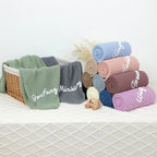 Personalized Baby Blanket with Name Embroidery - Square Knit