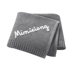 Personalized Baby Blanket with Name Embroidery - Square Knit