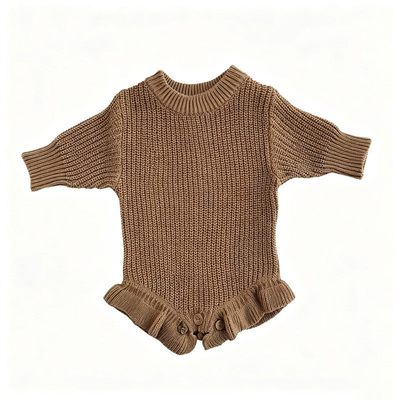 Personalized Baby Bodysuit Set - Round Neck Long Sleeve