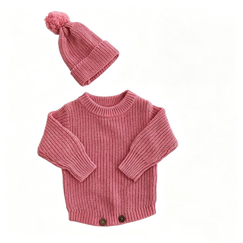 Personalized Baby Bodysuit Set - Round Neck Long Sleeve