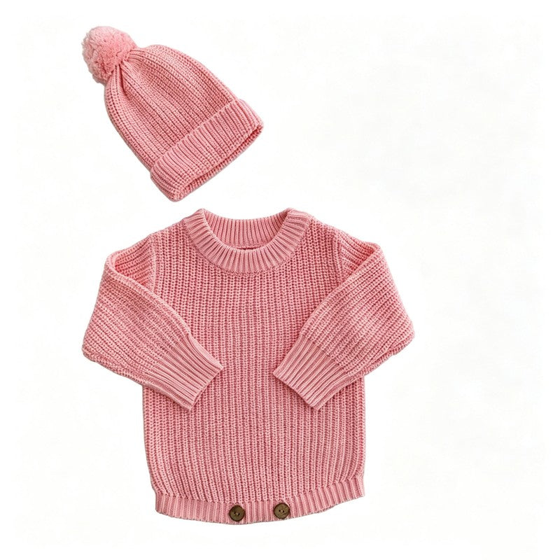 Personalized Baby Bodysuit Set - Round Neck Long Sleeve