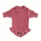 Personalized Baby Bodysuit Set - Round Neck Long Sleeve