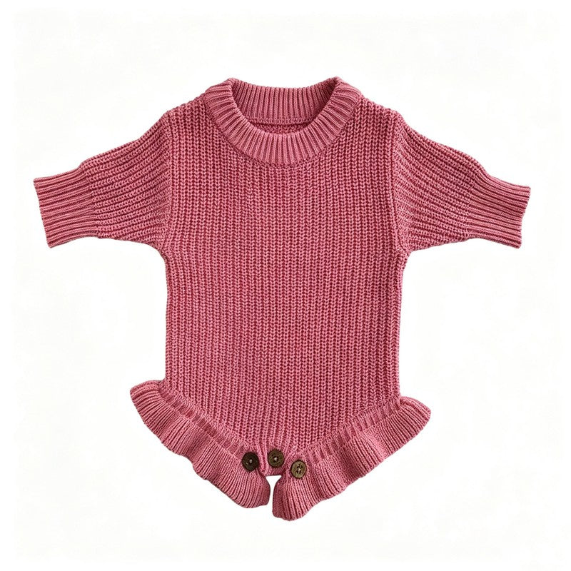 Personalized Baby Bodysuit Set - Round Neck Long Sleeve