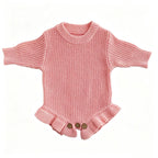 Personalized Baby Bodysuit Set - Round Neck Long Sleeve