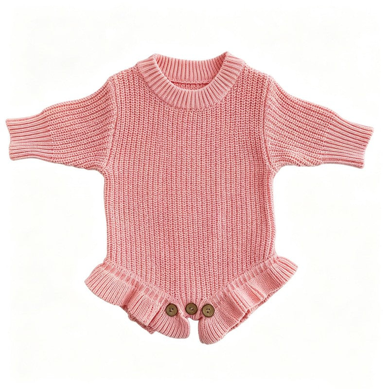 Personalized Baby Bodysuit Set - Round Neck Long Sleeve