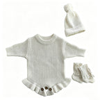 Personalized Baby Bodysuit Set - Round Neck Long Sleeve