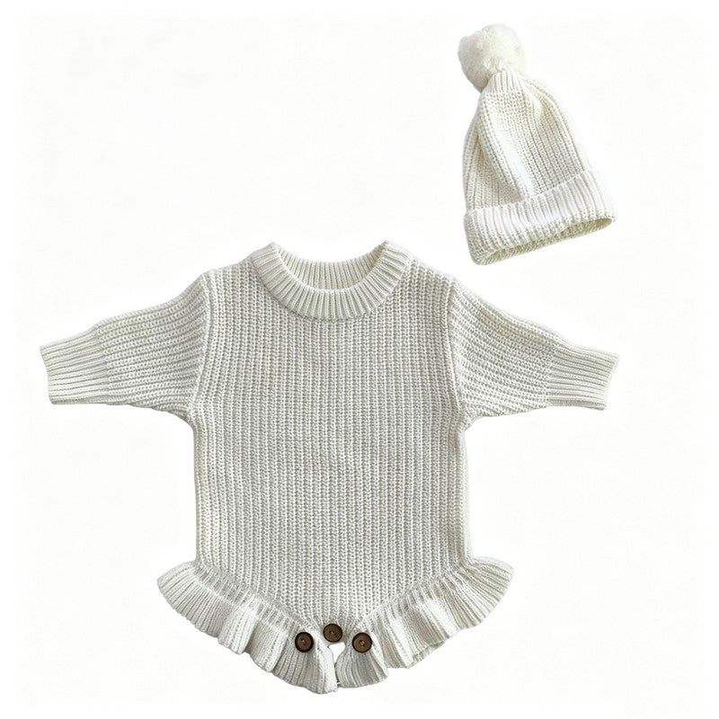 Personalized Baby Bodysuit Set - Round Neck Long Sleeve