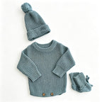 Personalized Baby Bodysuit Set - Round Neck Long Sleeve