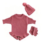 Personalized Baby Bodysuit Set - Round Neck Long Sleeve