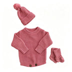 Personalized Baby Bodysuit Set - Round Neck Long Sleeve