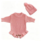 Personalized Baby Bodysuit Set - Round Neck Long Sleeve